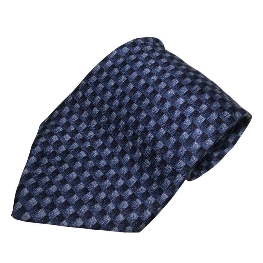 Distinction Executive Wear Tie Blue Checkered Silk Necktie Canada